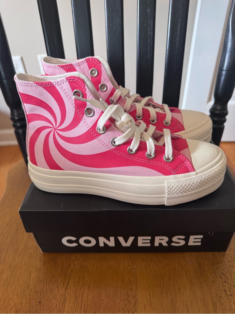 Converse All Star Lift Platform High Top Sneakers Sunrise Pink/Carmine Pink NIB - Picture 7 of 12